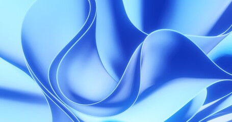 Abstract blue background curved pattern 3d render