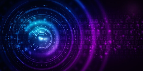 2d illustration Abstract futuristic electronic circuit technology background