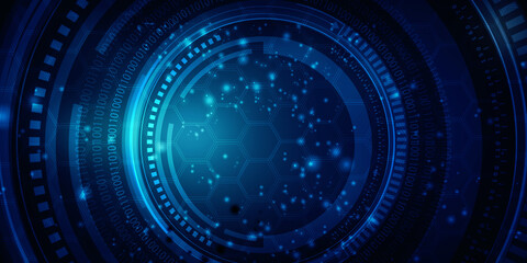 2d illustration Abstract futuristic electronic circuit technology background