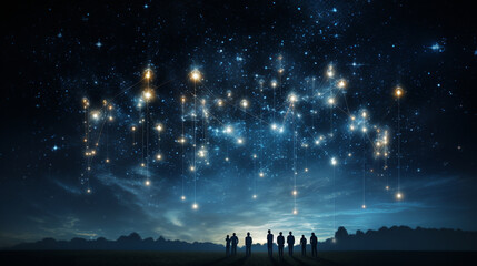 Shining Stars: A Constellation of Stars Representing Angel Babies Above 