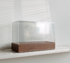 Glass Display Case On Shelf