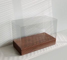 Glass Display Case On Shelf