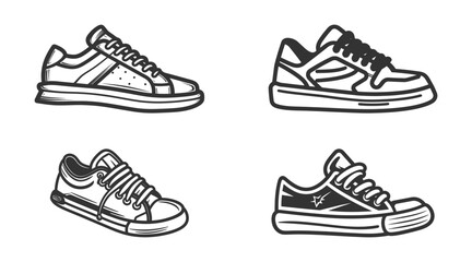 Sports wear icon set. Vector illustration.