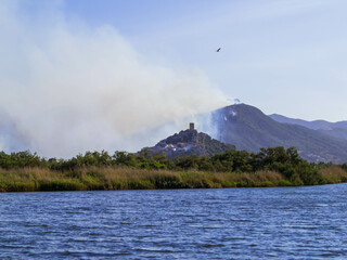 Fire in Posada, Sardinia