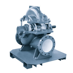 High pressure pump for pumping of water, fuel, oil and oil products isolated on a white background.
