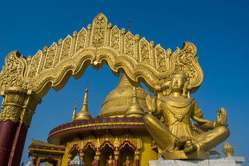 Fototapeta na wymiar Gate of entry of golden temple of Bandarban, Chittagong , Bangladesh