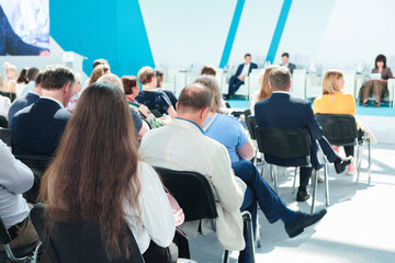 Fototapeta premium Business woman and people Listening on The Conference. business training concept