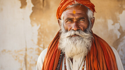 Obraz premium portrait of a indian man wearing puggree