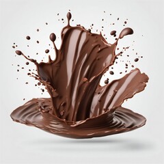 Chocolate splashing in a studio shot. Generated with AI