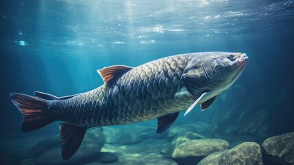arapaima fish in the water