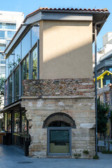 a combination from old byzantine and mordern architecture in thessaloniki greece