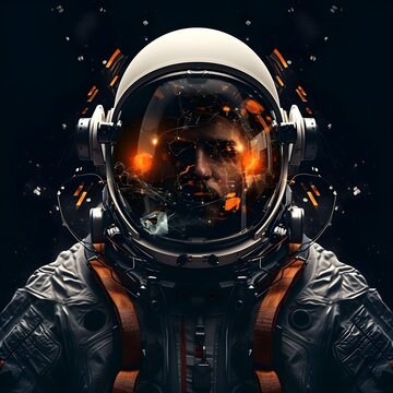 astronaut in space creative illustration