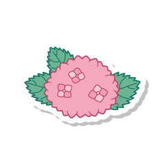 紫陽花のイラスト ピンク ラベル