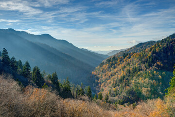 Mountain valley in autumn