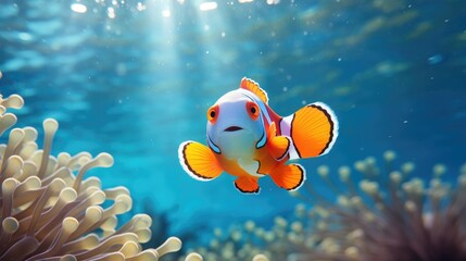 Fototapeta na wymiar Clown fish in the water