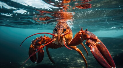 lobster in the water