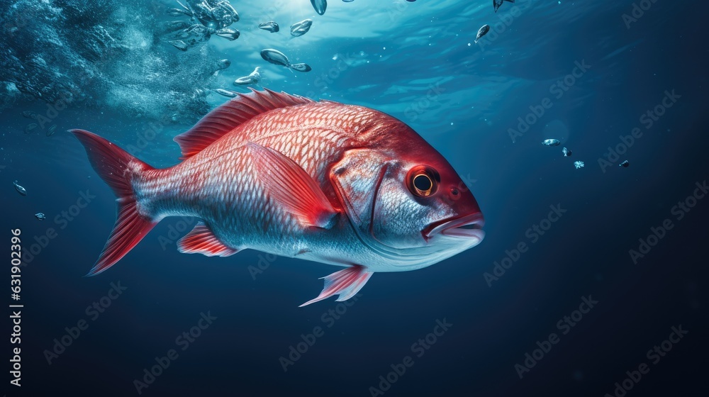 Poster Nordic Red Snapper in the water