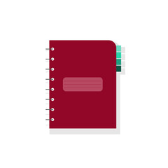 Simple notebook flat icon isolated. Diary, scetchbook on white background. Vector illustration
