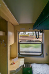 Interior of sleeping coach of seasonal night train from Bohumin to Leba and Hel