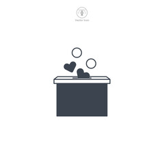 Donation Box icon symbol vector illustration isolated on white background