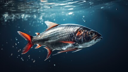 Perch fish in the water - obrazy, fototapety, plakaty