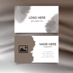 abstract in splatter black and white business card with Picture. 