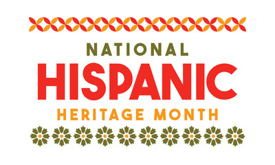 National Hispanic Heritage Month design. Hispanic and Latino Americans culture. annually celebrated in United States.