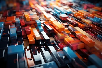 Obraz premium Abstract modern digital colorful art made with geometric shapes.