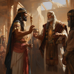 Obraz premium Balak, the son of Tzippor asks Bilam to curse the Jews