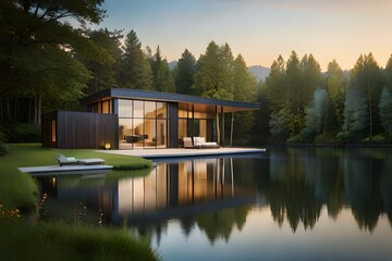 house on the lake generated Ai.