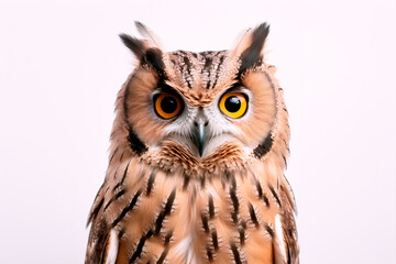 Obraz premium Beautiful owl on a white, isolated background