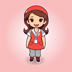 Female nurse wearing uniform cute