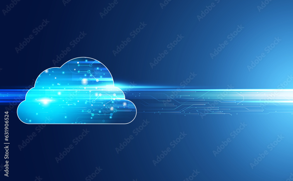 Poster abstract, cloud and binary concepts digital storage on the internet advanced security on a beautiful
