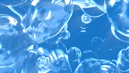 light blue slime gentle elements bg - abstract 3D illustration