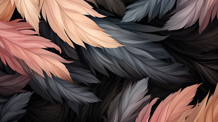 Fototapeta premium black monochrome pattern curves lines abstract background movement floral