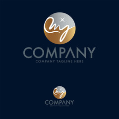 Creative MY Logo. Technolgoy Logo Icon Symbol Vector Design Template.