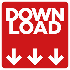 red download button sign digital product