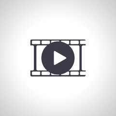 Film strip with play button icon