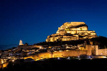 Morella Castle at night, Castellón, Spain