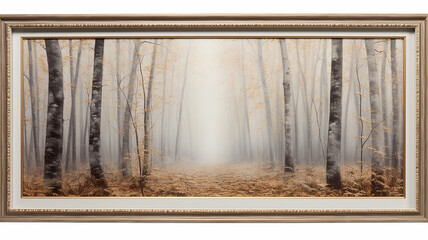 framed painting on the wall landscape autumn frame interior gallery