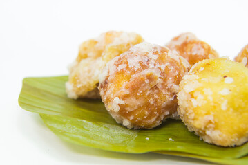 fried chicken nuggets on white