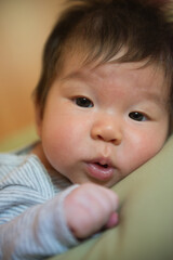 Asian baby boy with cute expressions