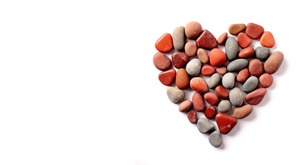 Heart made of sea stones. AI Generated