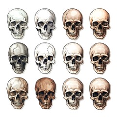 set of skulls