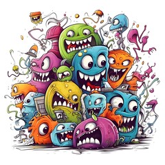 Happy crazy monsters