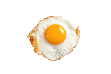 Tasty fried egg on white background. Generative AI
