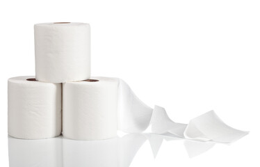 Paper towels isolated on a white background.