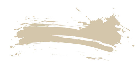 PNG Art beige brushstroke painting smear blot. Abstract stain on transparent background.