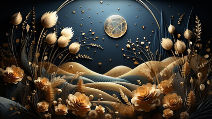crescent moon fairy tale arab night.