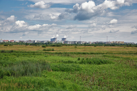 Varash cityscape with nuclear power plant